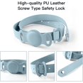 thumbnail image 2 of (Azul, S/400 mm) Collar de cuero para mascotas integrado con estuche rastreador para accesorios personalizados para perros/gatos, cubierta protectora impermeable perdida, 2 of 5