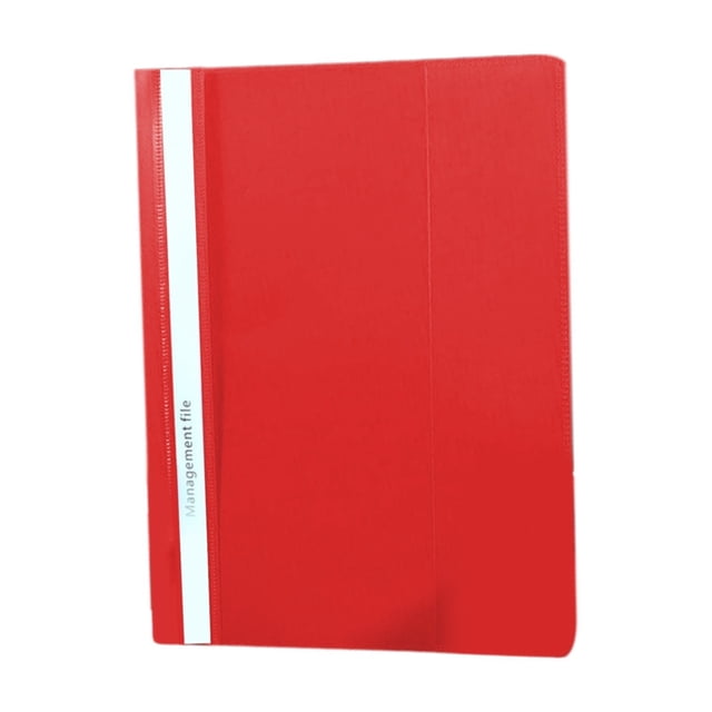 Red File Folder A4 Polypropylene with Transparent Front Cover, Assorted Color Plastic Report Covers with Prongs, Clear Front Report Cover for Presentation, Document, Back to School