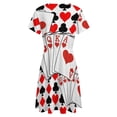thumbnail image 5 of CASINO NIGHTS RED HEARTS FLUSH Sundress Short Sleeve Dress Summer Women Clothes Dress for Women Dresses, 5 of 7