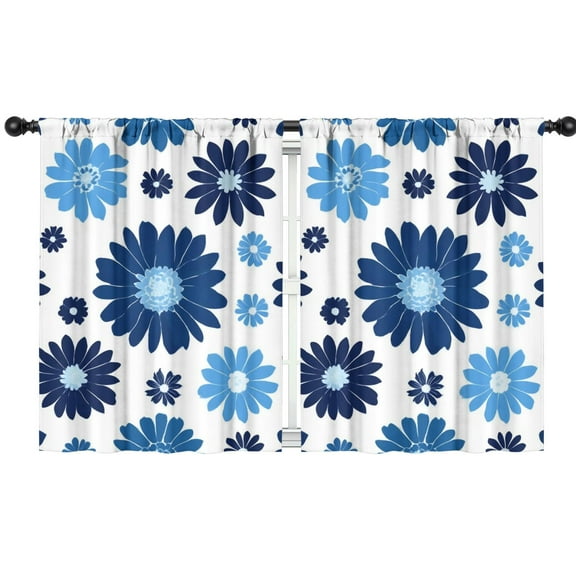 Blackout Kids Curtains,Blue Pioneer Flower Childrens Insulated Curtains Set Of 2,Bedroom Essentials,Toddler Room Decor 42x54in(106x137cm)