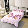 thumbnail image 2 of Erosebridal Housse de Couette en Coton 100 % Licorne de Rêve, Imprimé Lune Étoile, Taille Complète, Décor Animal Kawaii, Réversible (Sans Couette), 2 of 8