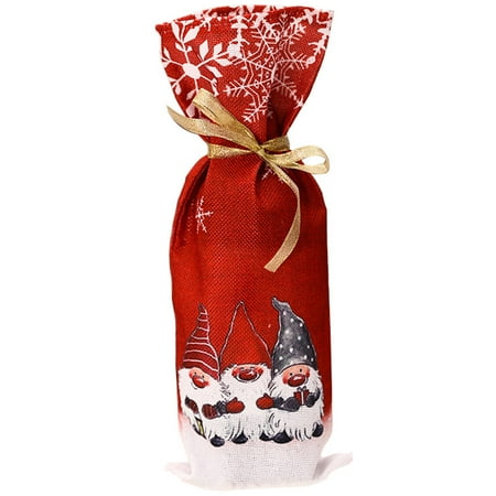 

Merry Christmas Santa Wine Bottle Bag Cover Xmas Festival Party Table Decor Gift