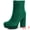Green, variant on DARING DIVA Platform Block Heels Faux Velvet Ankle Boots Black 8.5
