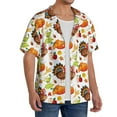 thumbnail image 4 of KLL Thanksgiving Turkey Print Men's Shirt Short Sleeve Button Down Summer Cuba Beach Shirts- XX-Large, 4 of 7