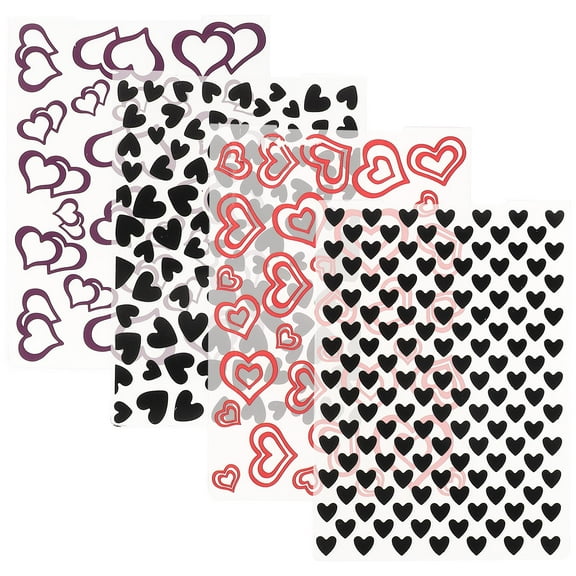 IDEANATEGRATE 4Pcs Plastic Embossing Stencil for Diy Crafts and Scrapbooking Assorted Color Heart Shape Card Making