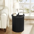 thumbnail image 3 of YOCWO Small Round End tables Set of 2 for Living Room with fluted Design, Circle Bedside Table for Bedroom, Black, 3 of 7