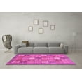 thumbnail image 3 of Ahgly Company Indoor Round Abstract Pink Modern Area Rugs, 3' Round, 3 of 4