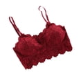 thumbnail image 5 of Sujetador push-up sin aros de acero con tirantes dobles para niñas, ropa interior con encaje de girasol, hermoso sujetador con espalda envuelta, tipo tubo, para mujeres, 5 of 5