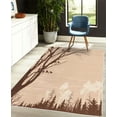 thumbnail image 4 of Forest Decorative Rug, Nature Theme the Panorama of a Forest Pattern Birds on Tree Branches Print, Quality Carpet for Bedroom Dorm and Living Room, 6 Sizes, Brown Champagne, by Ambesonne, 4 of 4