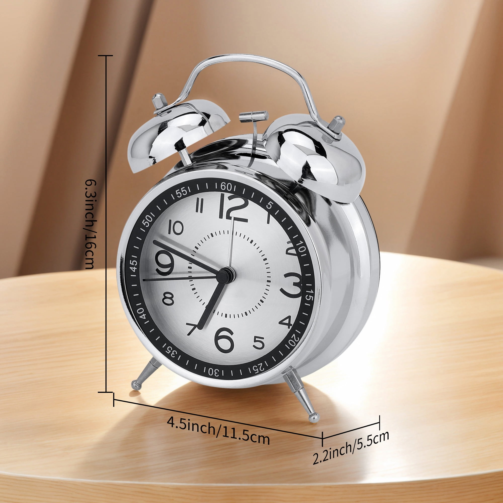 Unique Bargains Loud Bell Sound Metal Mechanical Alarm Clock Green 4.5"L x 2.2"W x 6.3"H