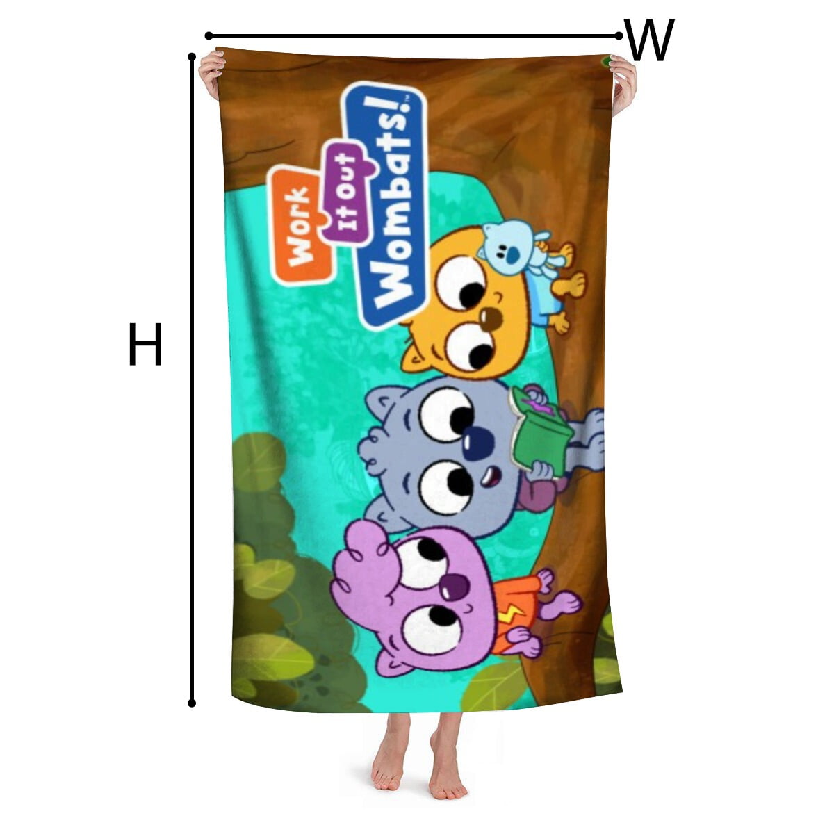 Work It Out Wombats! Gifts Beach Towel for Women Girl Birthday Inspired Fan Bath Outdoor Music Lover