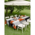 thumbnail image 5 of 60x102 Inch Outdoor Tablecloth with Umbrella Hole Zipper Rectangle Orange Gray Black Rectangular Tablecloths Outside Waterproof Modern Abstract Geometric Plaid Patio Table Cover for Picnic Party, 5 of 8