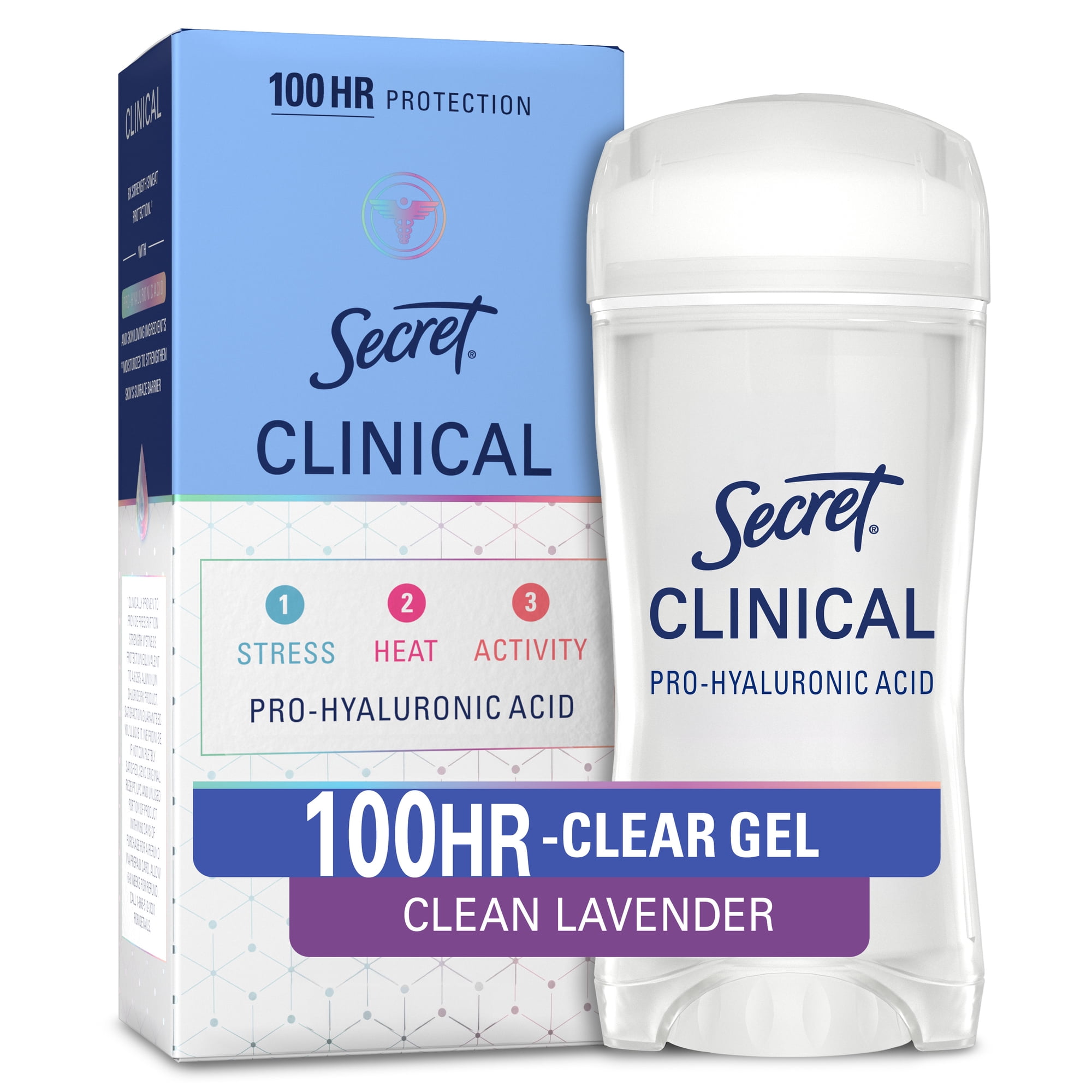 Secret Clinical 100HR Antiperspirant Deodorant, Invisible Solid, Clean Lavender, 2.6oz