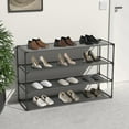 thumbnail image 2 of Jerry & Maggie Modern Shoe Rack Organizer Tower for Small Spaces Black Waterproof Fabric 4-Tier, 2 of 5