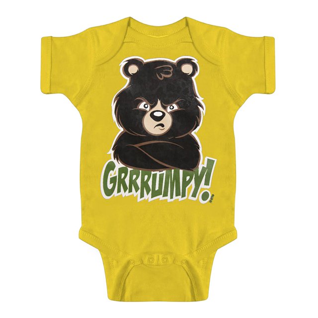 Toddlers Grrrumpy Bear Bodysuit - Yellow - 6 Months