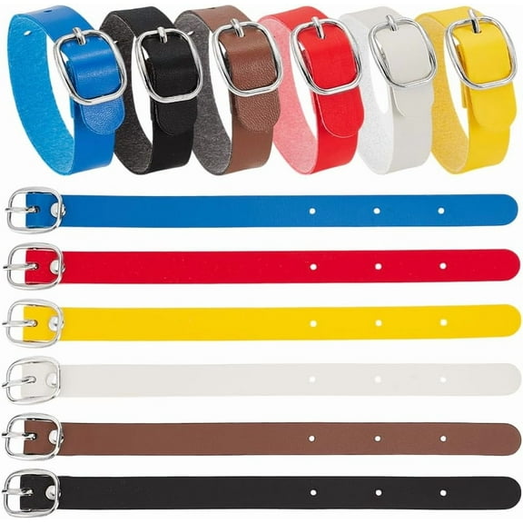 12Pcs Kilt Extender Straps 6 Colors Luggage Tag Straps Imitation Leather Luggage Labels Strap with Metal Buckle Loops Leather Name Strap Tag Holders for Suitcase Card Pass Holder
