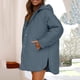 thumbnail image 4 of Chaqueta de algodón con botones y bolsillo a cuadros de diamantes de color liso para mujer, chaqueta informal con capucha de manga larga, abrigo para mujer, 4 of 5