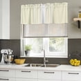 thumbnail image 4 of Cream White Stripe Curtain Valances for Windows, Kitchen Valance Window Treatments Panel 2 Pack, Modern Rustic Vertical Striped Rod Pocket Short Curtains for Bathroom Bedroom 60 x 18 Inch, 4 of 8