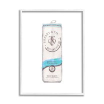 Stupell Industries Blue Designer Fashion Emblem Beverage Can Illustration Framed Wall Art, 16 x 20, Design by Ziwei Li