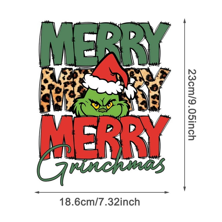 Hot Christmas Grinch Iron-On Transfers For Clothing /Bag Thermo Adhesive  Patches