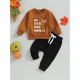 thumbnail image 3 of ZINTAOZT Toddler Baby Boys Halloween Outfits Mr Steal Your Pumpkin Sweatshirts Tops Casual Pants Set 2Pcs Fall Clothes, 3 of 8
