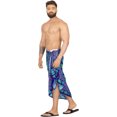 thumbnail image 5 of HAPPY BAY Men's Standard Casual Sarong Long Pareo Beach Wrap One Size Navy Blue-R655 Summer Vacation Aloha, 5 of 5