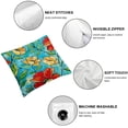 thumbnail image 4 of BANET Square Decorative Soft Throw Pillow Covers for Chair, Deco Indoor(Hand Painting Red Flowers) White, 4 of 5