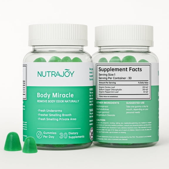 Chlorophyll Gummies for Women & Men - Body Odor Eliminator Supplement with Natural Internal Deodorant Support - Digestion Health, Immune Support - Vegan Sugar Free - 30 Gummies
