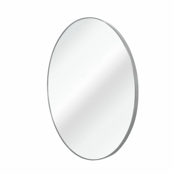 Dtwnek 36 Inch Silver Metal Frame Vanity Mirror Round Wall Mirror for Bathroom, Living Room