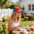 thumbnail image 5 of Deeceymbur Americana Flag Baseball Cap Embroidered Distressed Ponytail Hat Women Adjustable Mesh Back Outdoor Sun Hat, 5 of 6
