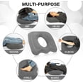 thumbnail image 2 of Cojín de asiento inflable 18.1'' x 15.7'' x 4.7'' Almohada de donut de elevación portátil Almohada de hemorroides ajustable en altura para el dolor de espalda del coxis Dolor de cama, gris, 2 of 5