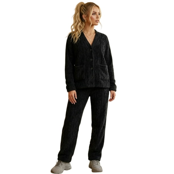 Conjunto de 2 Piezas para Dama Estilo Cozy Unitalla con Textura Tejida