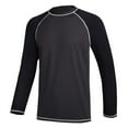 thumbnail image 4 of Weilanxin Long Sleeve Swim Shirts for Men Sun Protection Shirt Running Rashguard UPF 50+ UV Swimwear Athletic Workout CharcoalGray/Black Size 2XL, 4 of 7