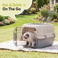 thumbnail image 3 of EDX Dog Crates for Small Dogs & Cat Carriers, Two-Door Plastic Pet Kennel, Top & Front Loading, 23", Beige&Gray, 3 of 5