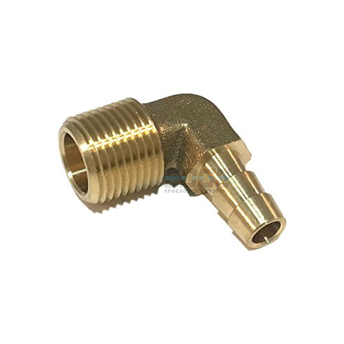 3/8" HOSE ID TO 3/8" MALE NPT MNPT 90 DEGREE BARSTOCK ELBOW BRASS FITTING WOG 