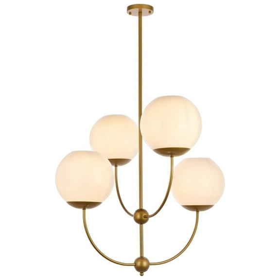 Lennon 31.5 inch pendant in black with white shade