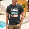 thumbnail image 2 of Akiihool Vintage Oversized T Shirts Men Men's T Shirts Short Sleeve Classic V Neck T-Shirt Casual Summer Basic Tee Shirt Dark Gray,L, 2 of 7