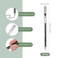 thumbnail image 2 of Uxcell Gel Pen Medium Point 0.5mm, 12 Pack Smooth Black Gel Ink Rollerball Pen for Home Office Writing Note Taking Journaling Business, Style 5, 2 of 6