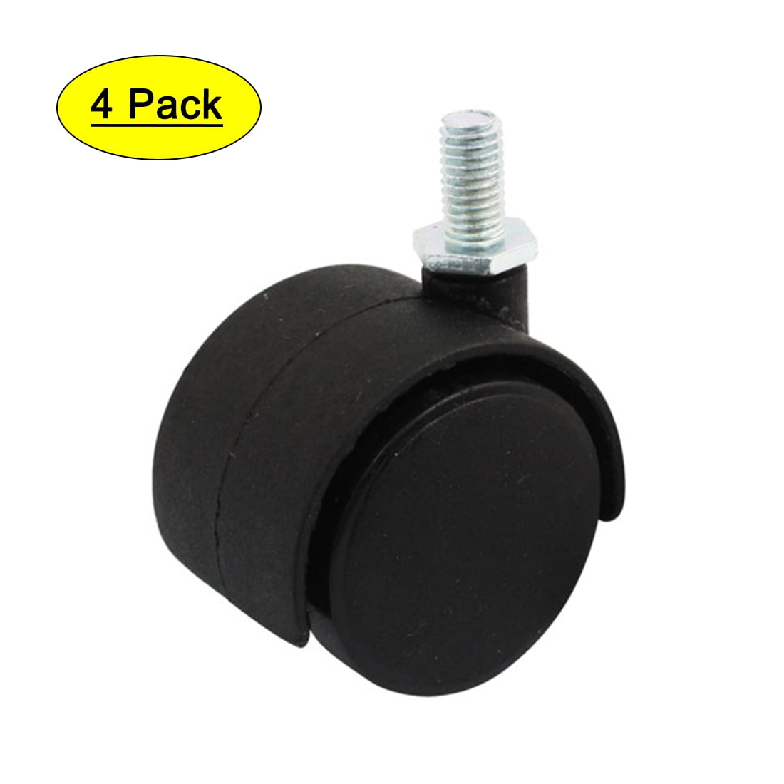 Lockable Stem Caster Wheels Set Of 4, 2 Inch Nylon Threaded