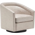 thumbnail image 6 of Wovenbyrd Caitlyn Classic Barrel Swivel Chair, Distressed Cream Faux Leather (Set of 1), 6 of 6