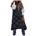 thumbnail image 6 of Lixiuxyad Womens Fall Sweaters Women's Long Winter Coat Vest With Hood Sleeveless Warm Down Coat With Pockets Quilted Vest Down Jacket Quilted Outdoor Jacket, 6 of 6