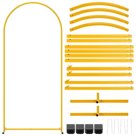 Metal Arch Backdrop Stand Easy Assembly Gold Wedding Balloon Arch Stand 0.8 m By 1.8 m for Indoor Outdoor Party Photo Background Iron 17.29/6.09/3.93 in