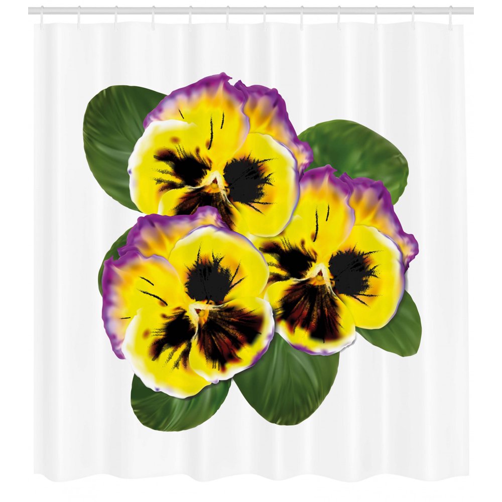 Pansy Shower Curtain, Flowers Recalling Spring Season Blossom Nature