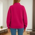 thumbnail image 3 of Womens Oversized Sweatshirts Turtleneck Pullover Long Sleeve No Hood Tops Fall Fashion Outfits 2025 Clothes Hot Pink S, 3 of 6