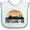 White and Blue, variant on Inktastic Portland Oregon Skyline Retro Sunset Boys or Girls Baby Bib