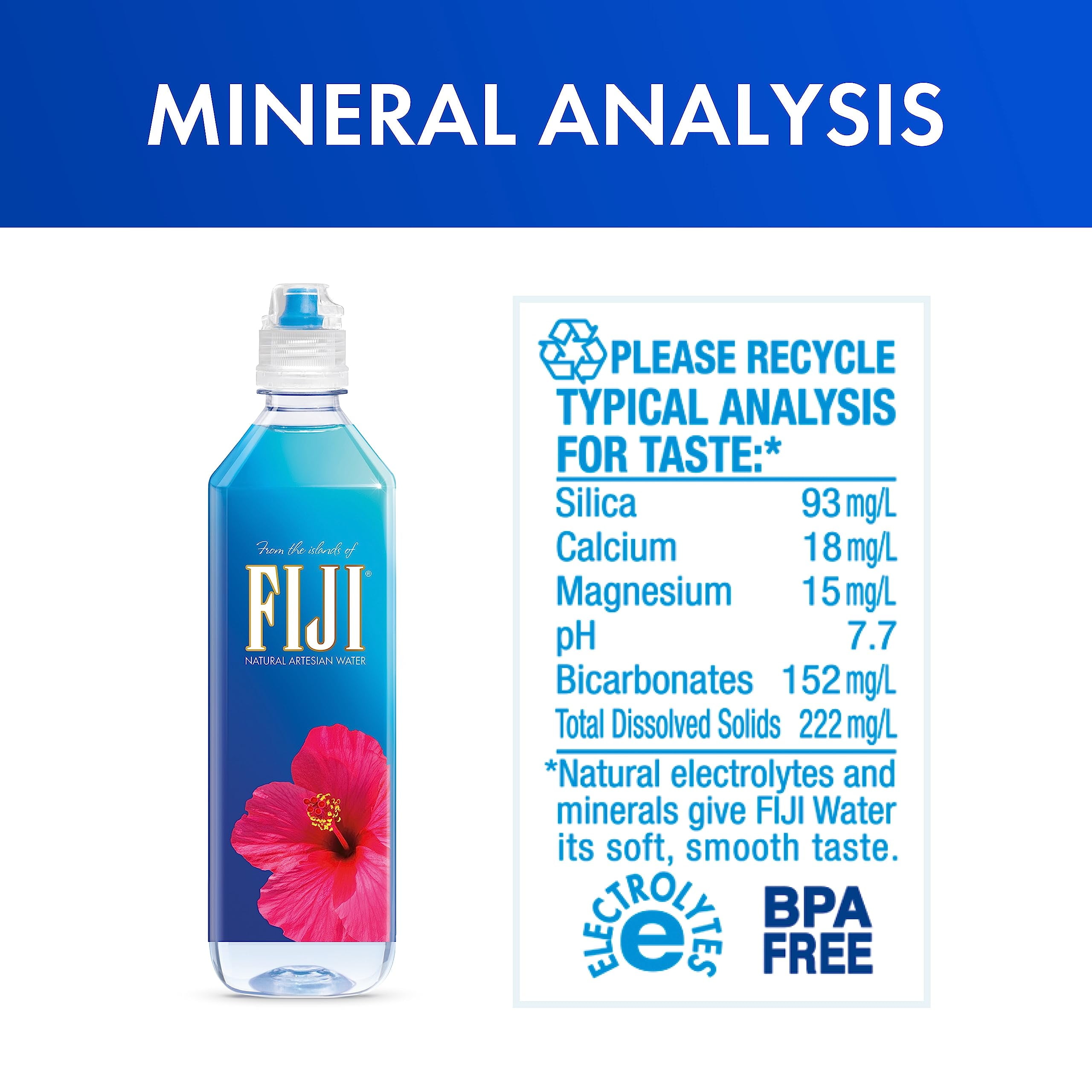 Natural Artesian Bottled Water 700 mL / 23.7 Fl Ounce (Pack of 12) - Sports Cap