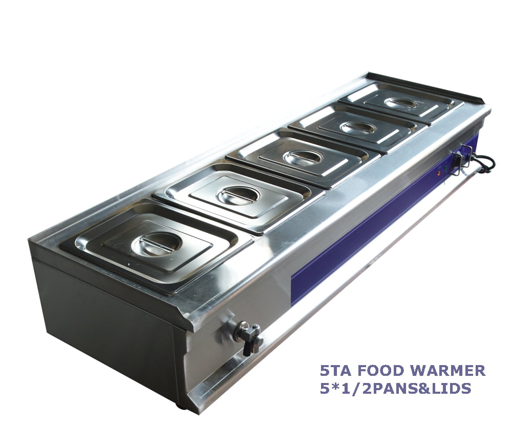 INTBUYING 5Pan BainMarie Buffet Food Warmer Kitchen Equipment Restuarant Stainless Steel