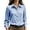 Sky Blue, variant on THNCYX Striped Button Up Long Sleeve Shirts For Women Collar Pocket Casual Work Office Blouses Soft Comfort Womens Tops Professional Look
