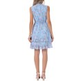 thumbnail image 3 of INSPIRE CHIC Women's Chiffon Dresses Smocked Chic Floral Sleeveless A-Line Mini Dress L Pale Blue, 3 of 6