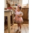 thumbnail image 5 of BemeyourBBs Baby Girls First Birthday Outfit 1st Birthday Party Dress Newborn Fairy Tulle Tutu Romper Dress Fly Sleeve Floral Embroidery Ribbed Bodysuit Princess Party Cake Smash Dresses Headband, 5 of 9
